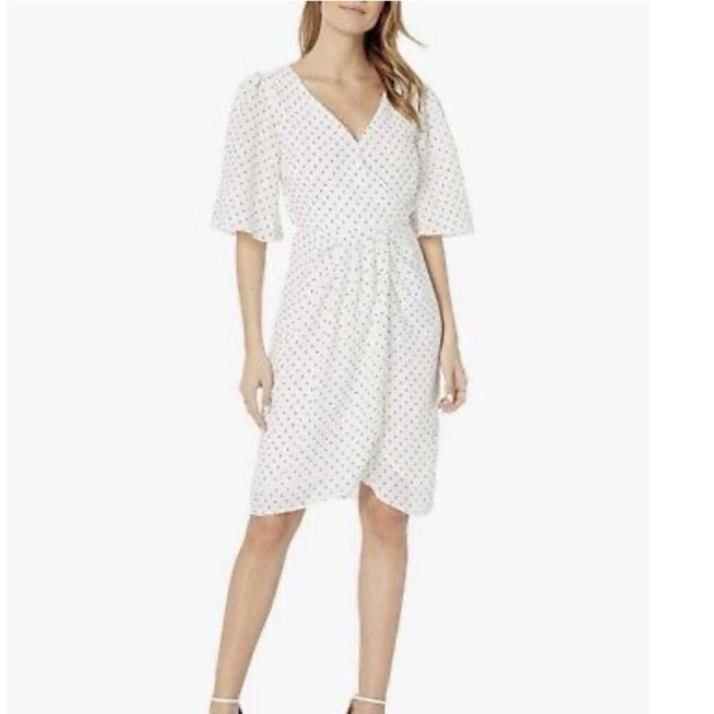 Cupcake And Cashmere Estrella Polka Dot Tulip Hem Dress Size S Small White Black